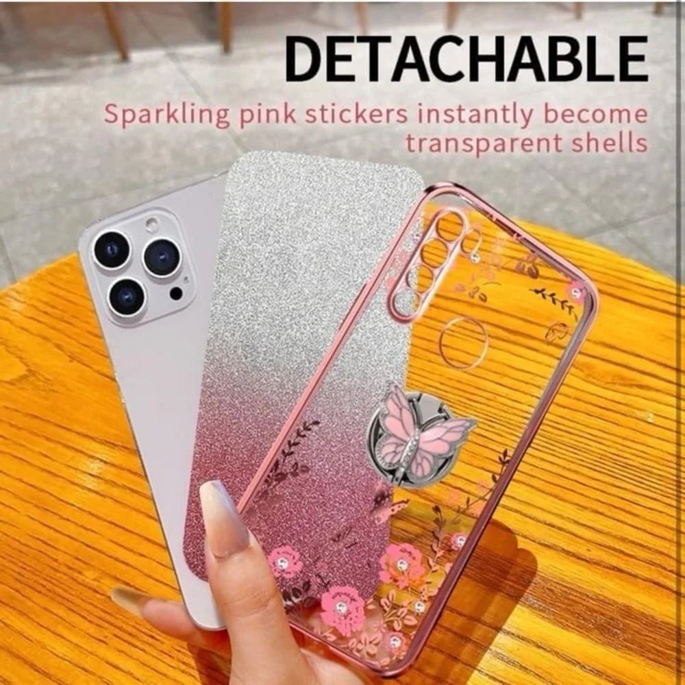 Glitter Case for Redmi Note 8 Cover Floral Pattern Bling Soft Silicone Shockproo